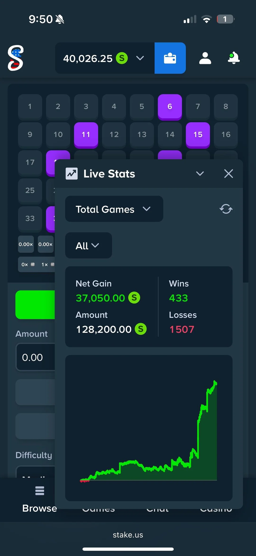 Stake community win screenshot