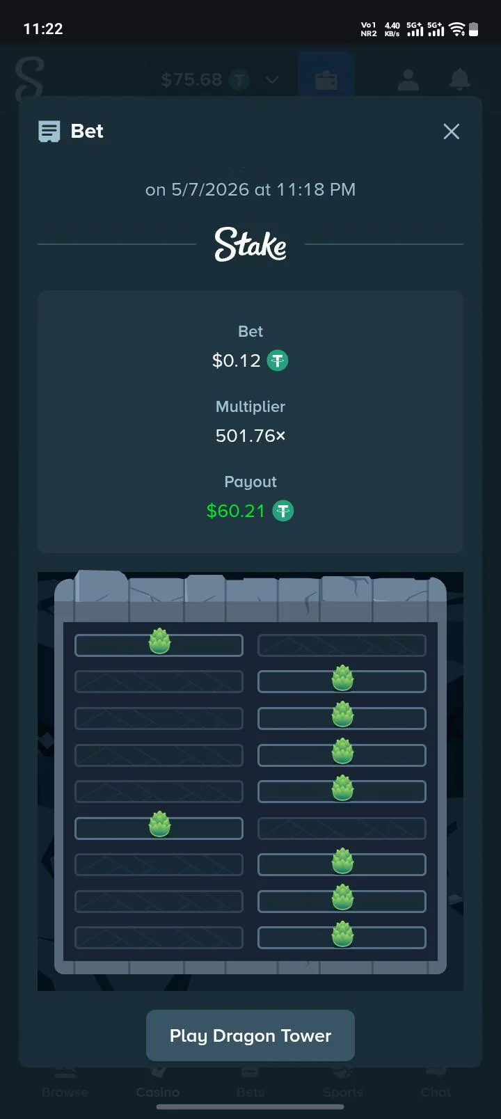 Stake community win screenshot